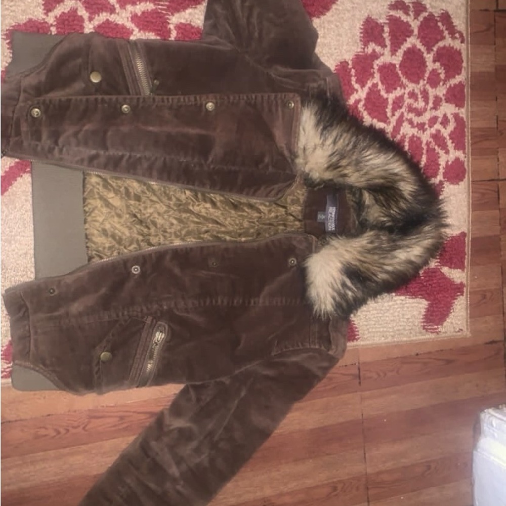 Y2K winter bomber with faux fur collar!! KENNETH COLE REACTION